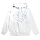 ねずみのおみせ suzuri店のしろちゃんと一緒に筋トレしよう(青グラデ)  Hoodie