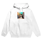 suzuri_tkの南仏の街並み、夏、明るく美しい、映画のような風景グッズ Hoodie