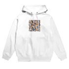 smaaの総柄ねこちゃん Hoodie