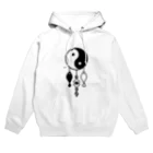 てかきひと よねやせふの陰陽太極図と双魚 (黒色) Hoodie