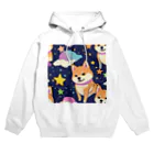 ゆんまるの夜空に柴犬 Hoodie