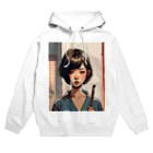 ワンダーワールド・ワンストップのおかっぱ頭のミステリアスな女性画家 Hoodie