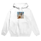 猫雑貨屋　ねこまろのアイスにかぶりつく猫 Hoodie