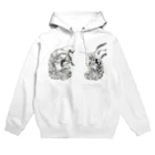 筆ペン画家 原良輔の風神・雷神三つ耳うさぎ Hoodie