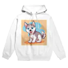 gobosyokaiのかわいいハスキーの子犬のイラストグッズC Hoodie