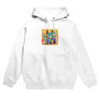 IKA_0120のカラフルな猫 Hoodie