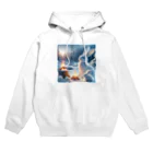 さとさんの雪ウサギと白うさぎと焚火 Hoodie