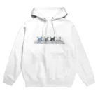 ねこ鉄道の1列で歩く猫 Hoodie