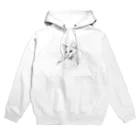 cat houseのline drawing white cat Hoodie