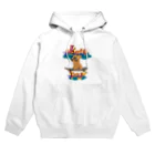 sloth_giraffeのスケートボードするワンコ Hoodie