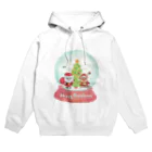 GLOBEのトナカイとサンタクロースのクリスマススノードーム Hoodie