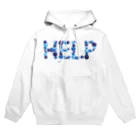 junichi-goodsのバルーン文字「HELP」（青色系） Hoodie