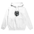 面白デザインショップ ファニーズーストアのダークサンタとトナカイ Hoodie