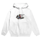 77Artcoのcafe racer cat Hoodie