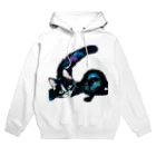 幸運のしっぽの黒猫と魔法の尻尾 Hoodie