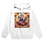 ニャーちゃんショップのアジアの伝統的な舞踏を踊っている猫 Hoodie