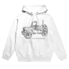 ファンシーTシャツ屋のJeep イラスト ライン画 パーカー