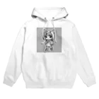 にゃんまる堂の猫耳　パーカー　モノクロ Hoodie