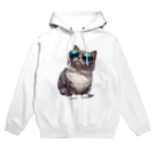 AQUAMETAVERSEのサングラスをかけた、かわいいネコ Marsa 106 Hoodie