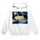 Dog Art Museumの【星降る夜 - 柴犬の子犬 No.2】 Hoodie