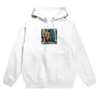 かてこの洋服販売所のUrban Rainbow: Bold Hip-Hop Fashion Hoodie