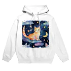 星降る夜にの月と猫 Hoodie