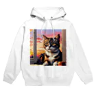 ねこネコ猫nekoの夕日と猫 Hoodie