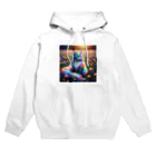 momonekokoの虹色に輝く優雅な猫 Hoodie