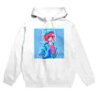 🍓IchigoAme🍓のレトロポップボーイッシュブルーガール Hoodie