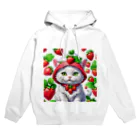 猫だらけのいちごあざとい白ニャン Hoodie