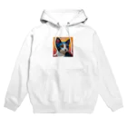 TubuTechのモザイク ブルーキャット Hoodie