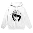 大魂エクストリームのツリ目下まつ毛漫画家キャップ黒髪ショート乙女 Hoodie