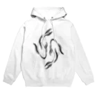 はる_社務所の魚　黒 Hoodie