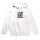 サイバーセキュリティマネジメントオフィスの砂の城で遊ぶ猫 Hoodie