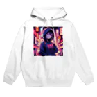 UnderpopSのネオンが光る街に立つ女の子 Hoodie