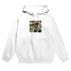 kokin0の草むらで斜めを見つめる犬 dog looking for the anywhere Hoodie