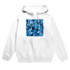 オンラインショップイエローリーフの水色小さな花 Hoodie