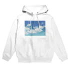 そら豆の気まぐれの青と白 Hoodie