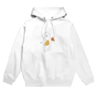 SUIMINグッズのお店の【中・フチあり】エビフライをさわやかに運ぶねこ Hoodie