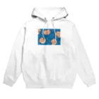 ももたろの青の牛タンとふわたろパーカー Hoodie