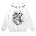 Momojiの犬画のシーズー75 Hoodie