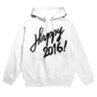 HAPPY 2016のHAPPY 2016正月 グッズ STYLISH BLACK Hoodie