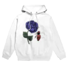 バーバラの薔薇と蜂　青 Hoodie