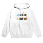 ぺりる屋のシルエットof cats 白 Hoodie