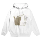 かわいいもののおみせ　いそぎんちゃくの仲良し猫の背中　黒&白 Hoodie