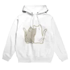 かわいいもののおみせ　いそぎんちゃくの仲良し猫の背中　灰白&白 Hoodie