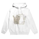 かわいいもののおみせ　いそぎんちゃくの仲良し猫の背中　サバ白&白 Hoodie