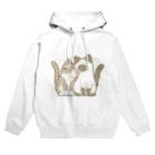 かわいいもののおみせ　いそぎんちゃくの表裏印刷　仲良し猫　キジ白&ポインテッド Hoodie