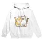 かわいいもののおみせ　いそぎんちゃくの表裏印刷　仲良し猫　茶白&ポインテッド Hoodie