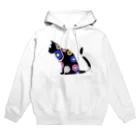 chicodeza by suzuriの花柄シルエット猫 Hoodie